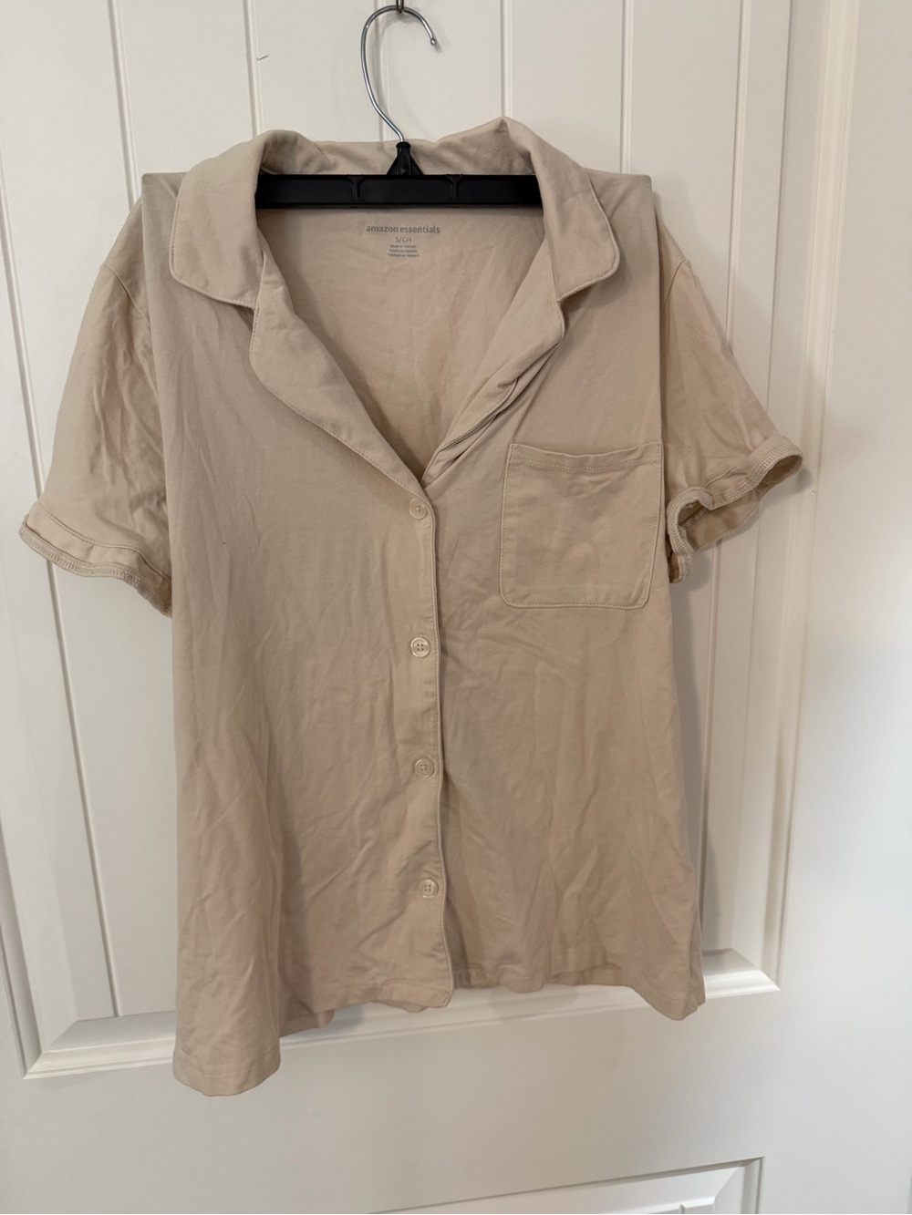 Amazon Essentials beige Button Front pajama set - Picture 2 of 6
